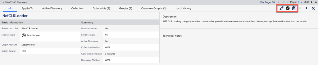 Modules actions